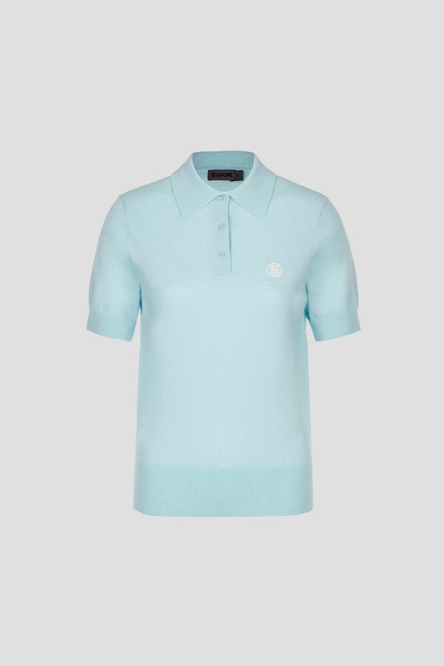 SHORT SLEEVE SWEATER WOMEN-BLUE