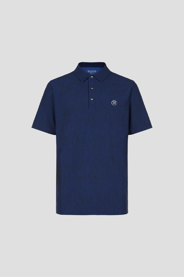TEXTURED PATTERN T SHIRT MEN-NAVY