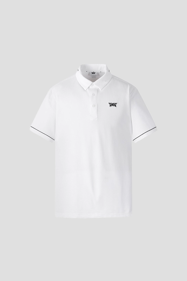 NEW FABRIC COLLAR SHORT SLEEVE-WHITE