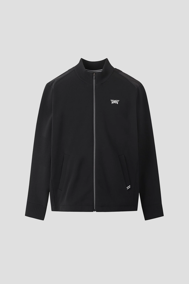 FULL ZIP UP SWEATER-BLACK