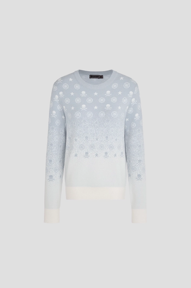 OMBRE CREWNECK SWEATER WOMEN-GRAY