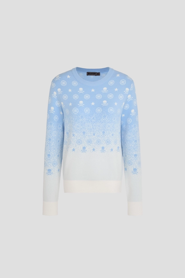 OMBRE CREWNECK SWEATER WOMEN-BLUE