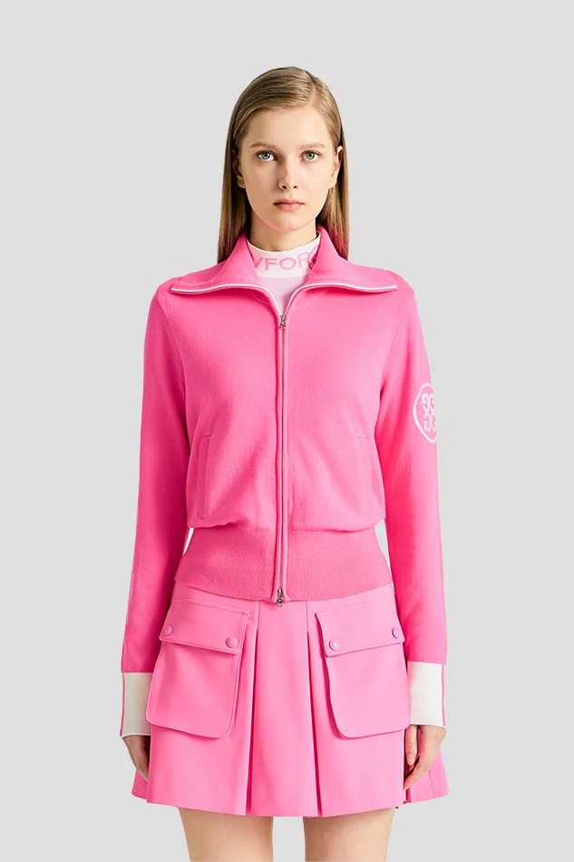 FULL-ZIP COLOUR SWEATER(WOMEN)