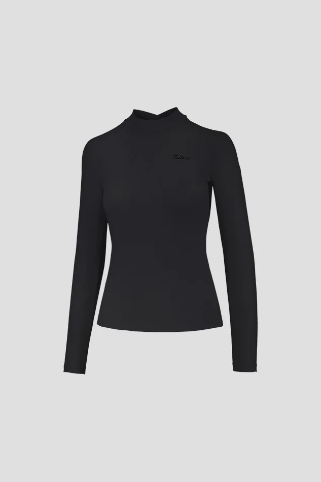 HIGH NECK RIB LS SHIRT W