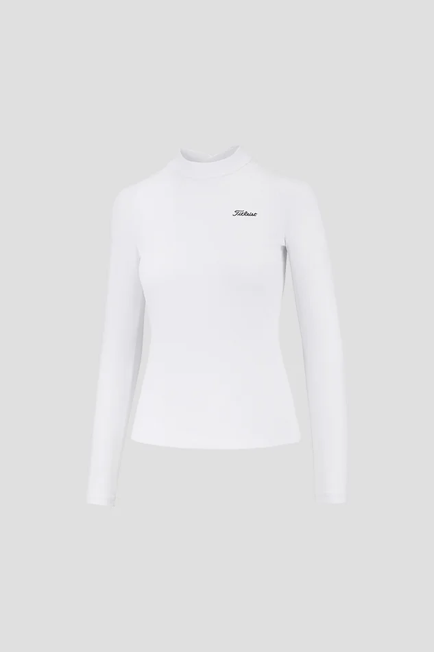 HIGH NECK RIB LS SHIRT W